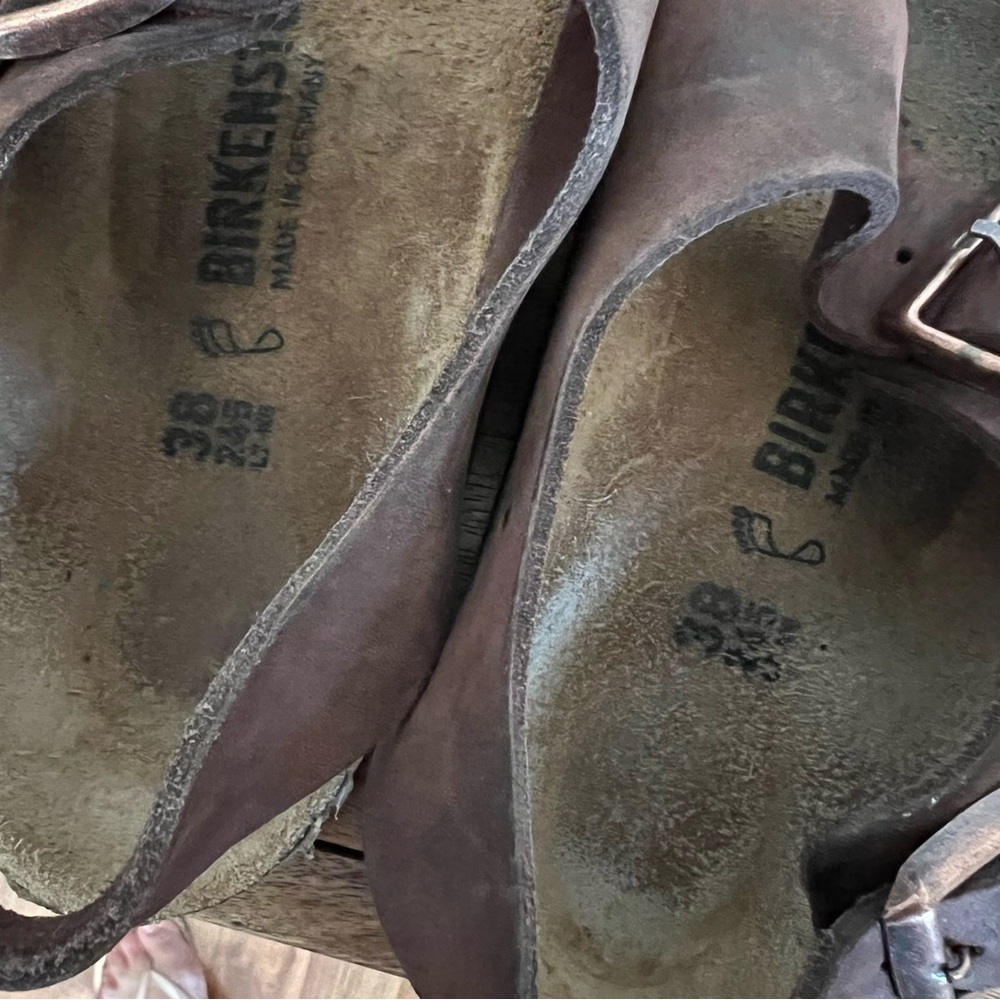Birkenstock Milano Oiled Leather Habana Sandals Size 7-7.5 Wide - Picture 13 of 16